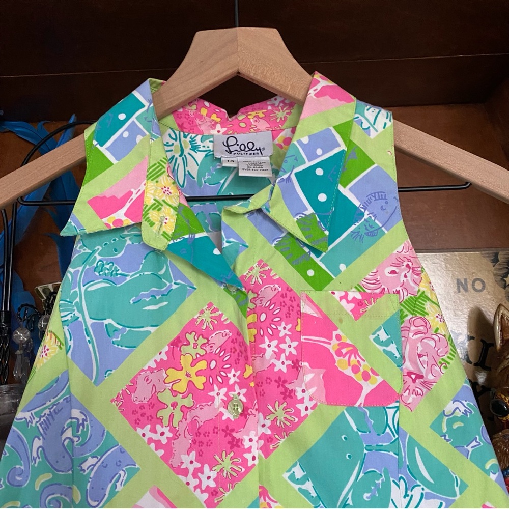 Lilly Pulitzer - Floral Sleeveless Dress - size 14 - Picture 3 of 6